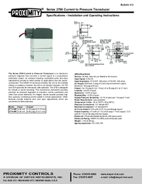Thumbnail of document Manual - 2700/2800 - Current to Pressure Transducer